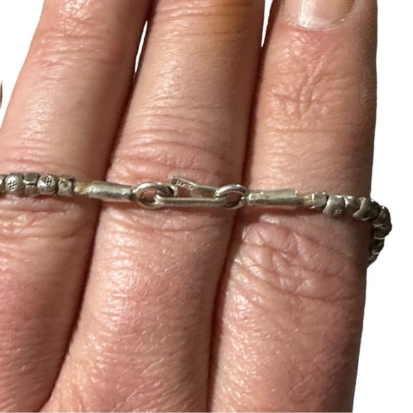 Sterling 925 Silver Fish & Bubbles Beaded Charm Bracelet 7.5” Length 13 g - Picture 7 of 12